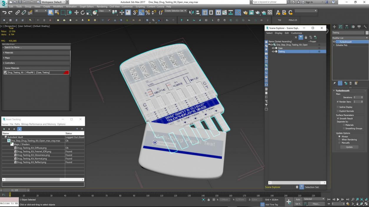 3D model One Step Drug Testing Kit Open