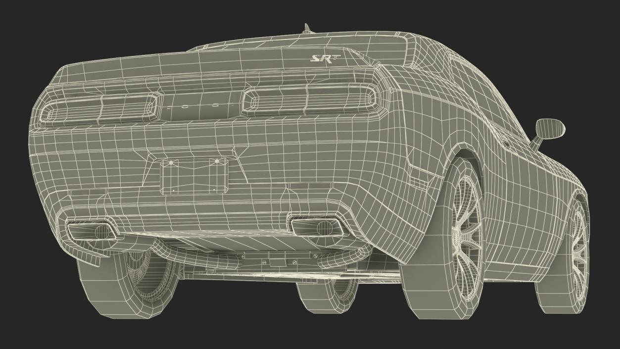 3D Dodge Challenger SRT Simple Interior