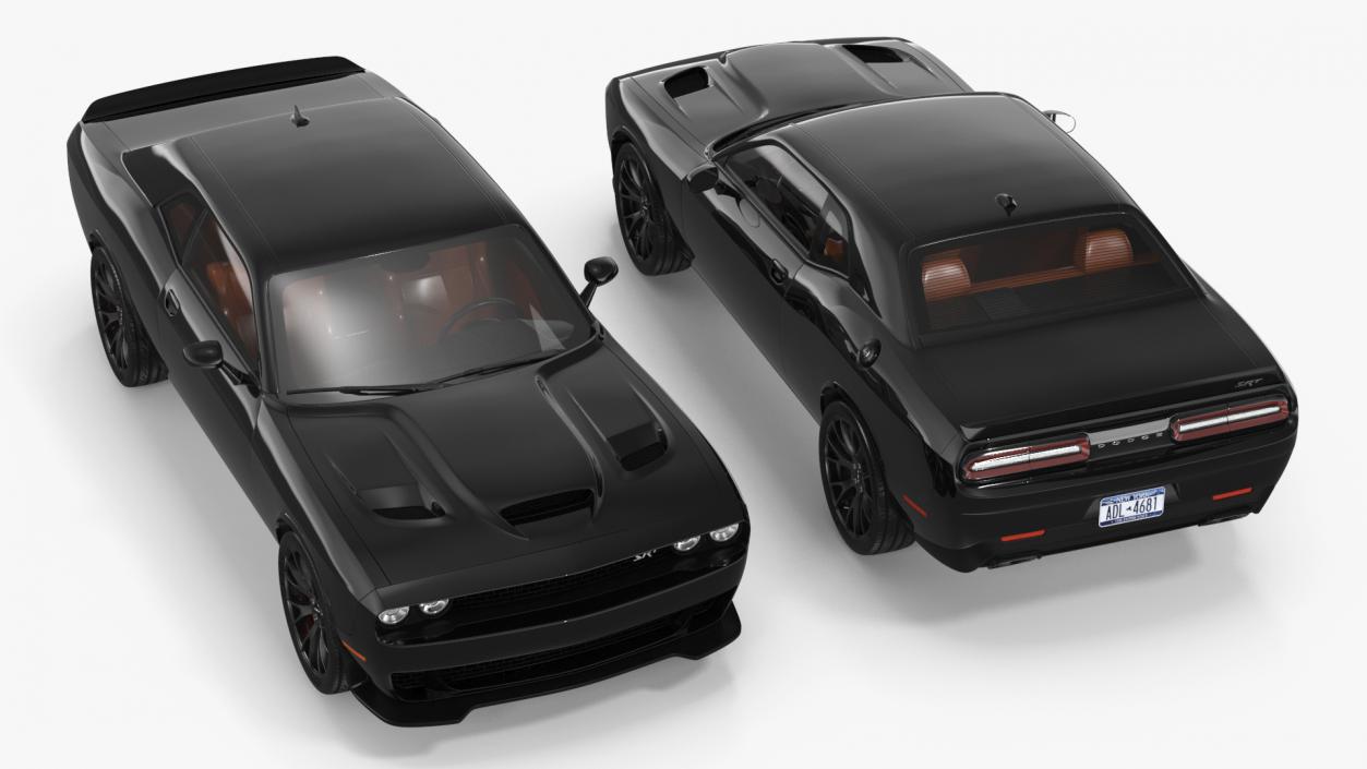 3D Dodge Challenger SRT Simple Interior