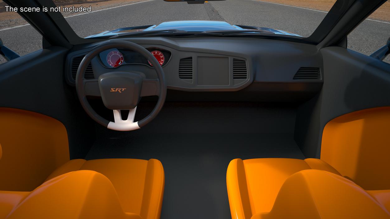 3D Dodge Challenger SRT Simple Interior