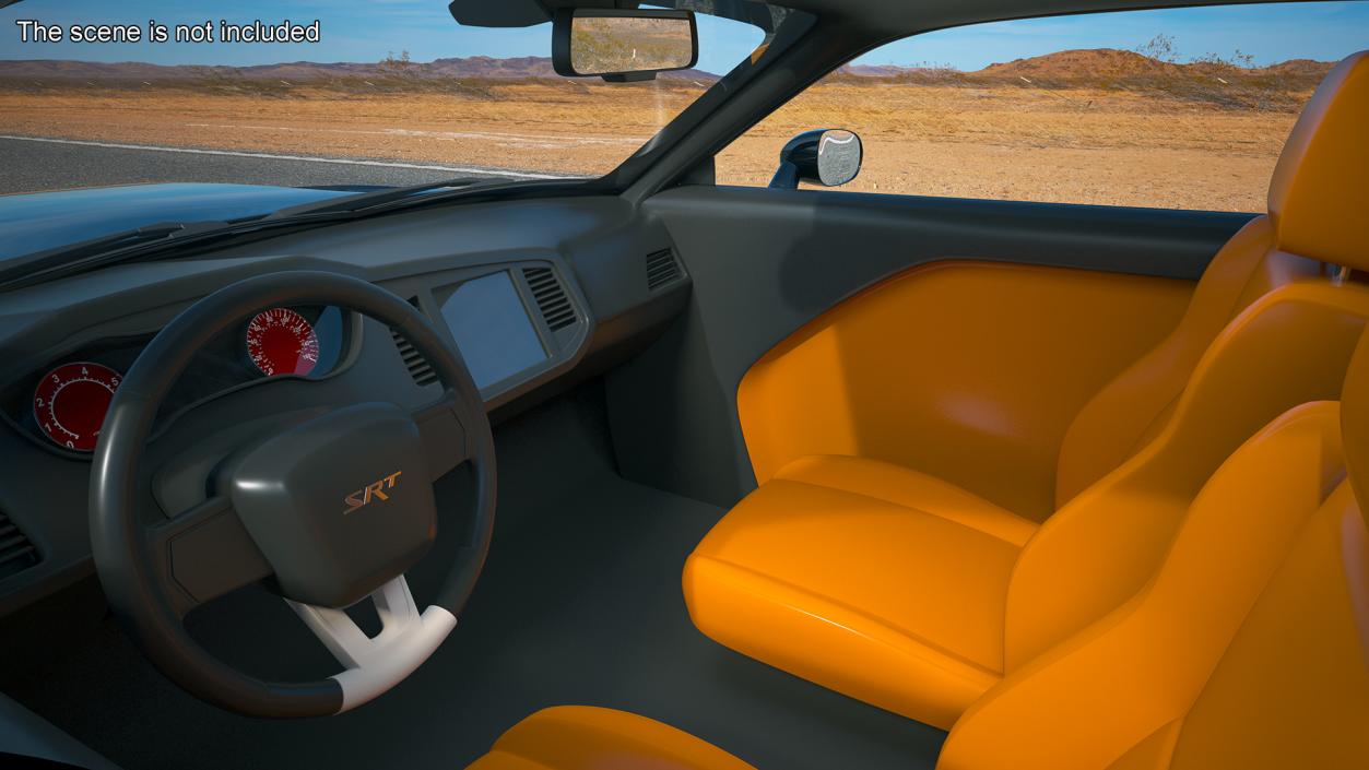 3D Dodge Challenger SRT Simple Interior