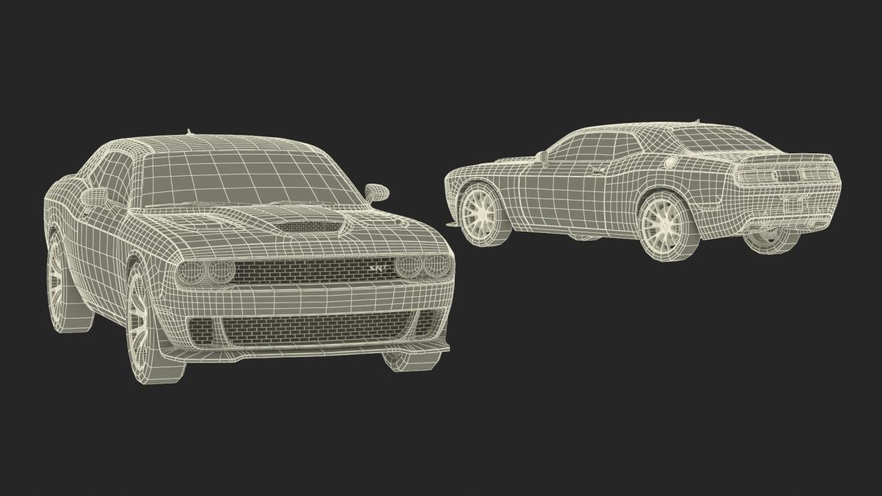 3D Dodge Challenger SRT Simple Interior