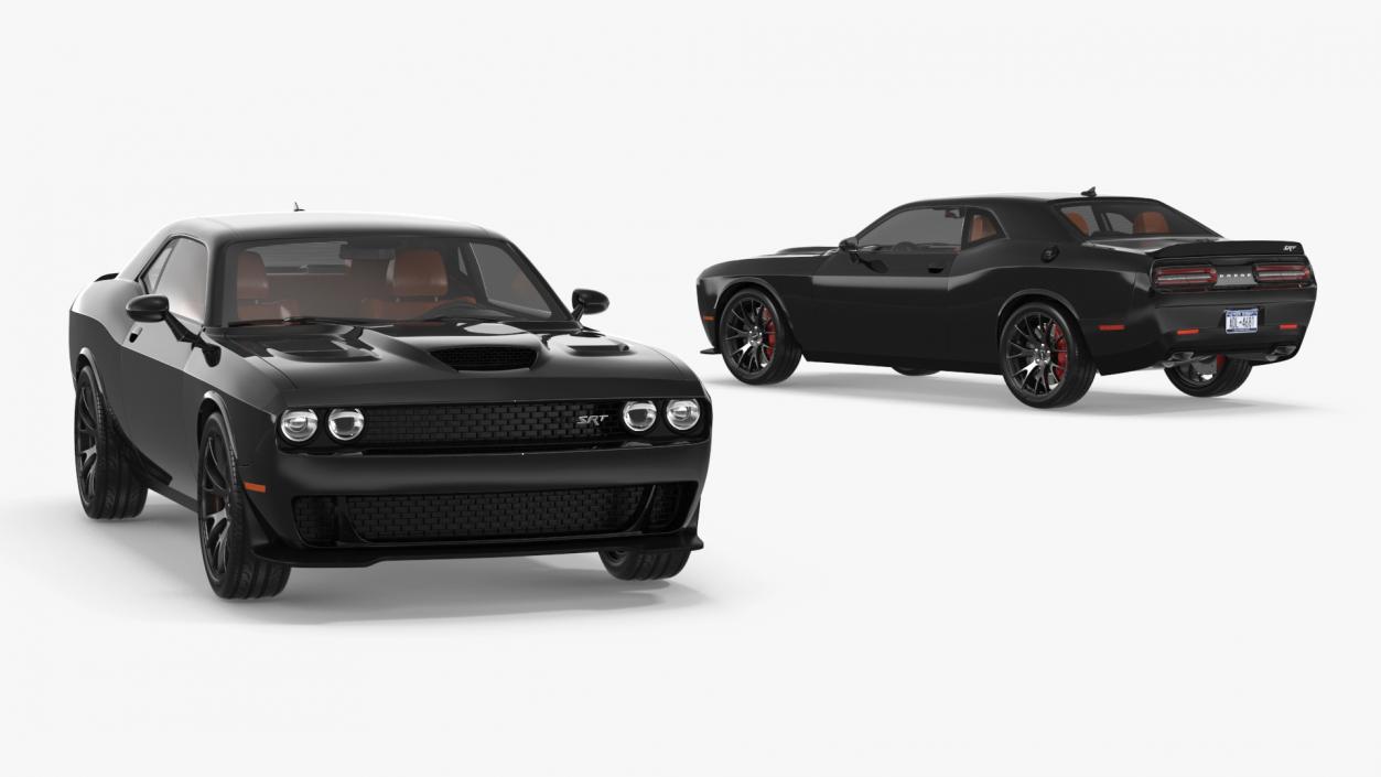 3D Dodge Challenger SRT Simple Interior