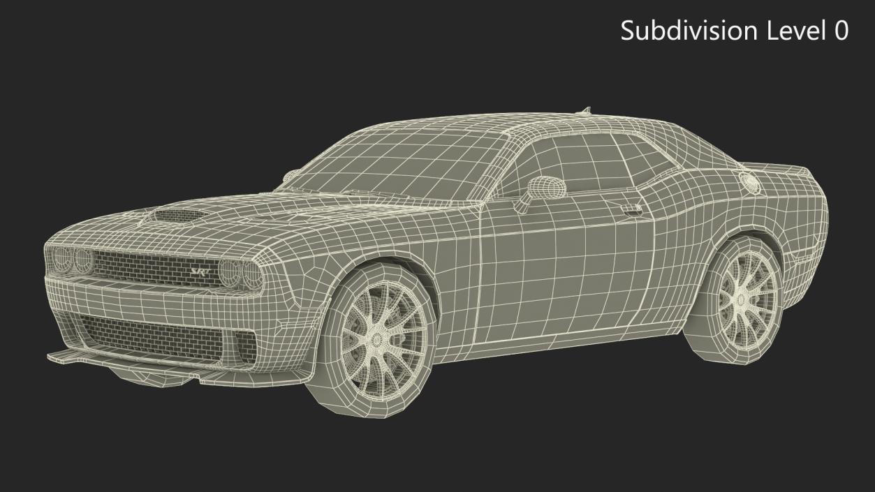 3D Dodge Challenger SRT Simple Interior