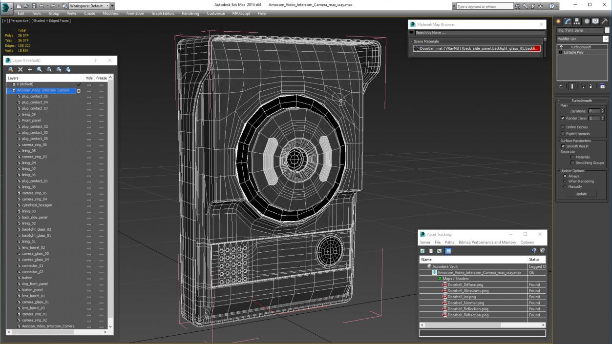 3D Amocam Video Intercom Camera model