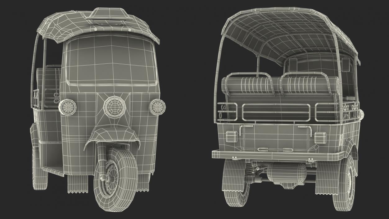 Tuk Tuk Taxi Rigged 3D model