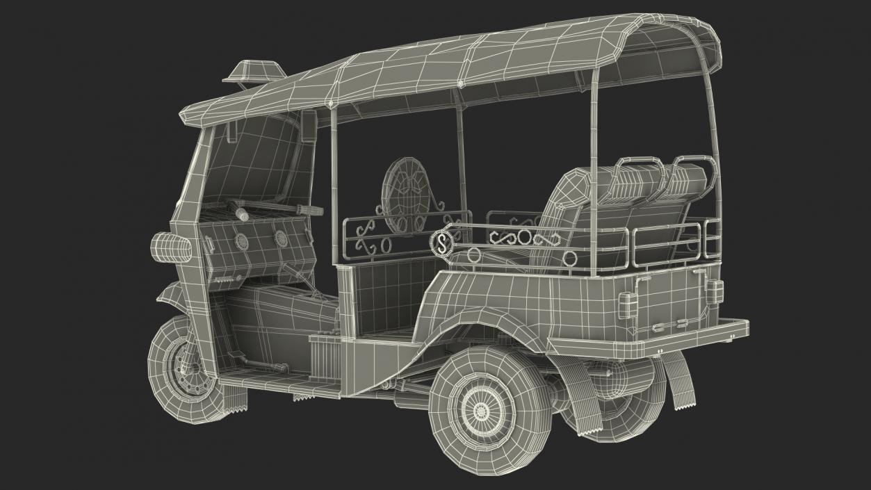 Tuk Tuk Taxi Rigged 3D model