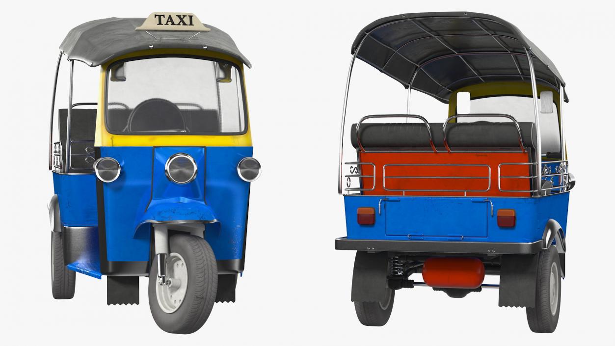 Tuk Tuk Taxi Rigged 3D model