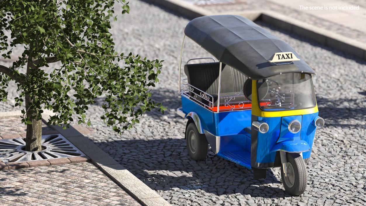 Tuk Tuk Taxi Rigged 3D model