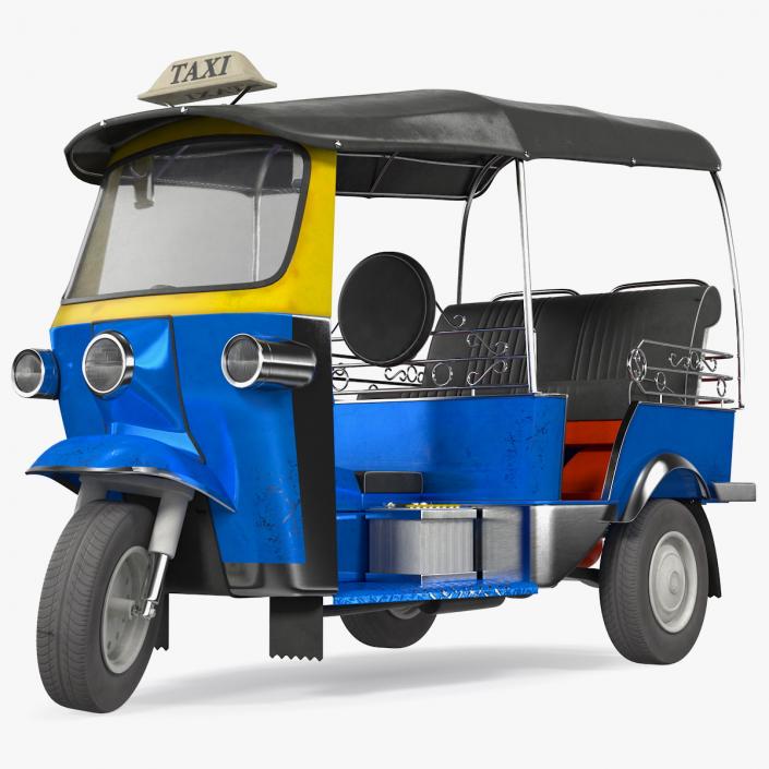 Tuk Tuk Taxi Rigged 3D model