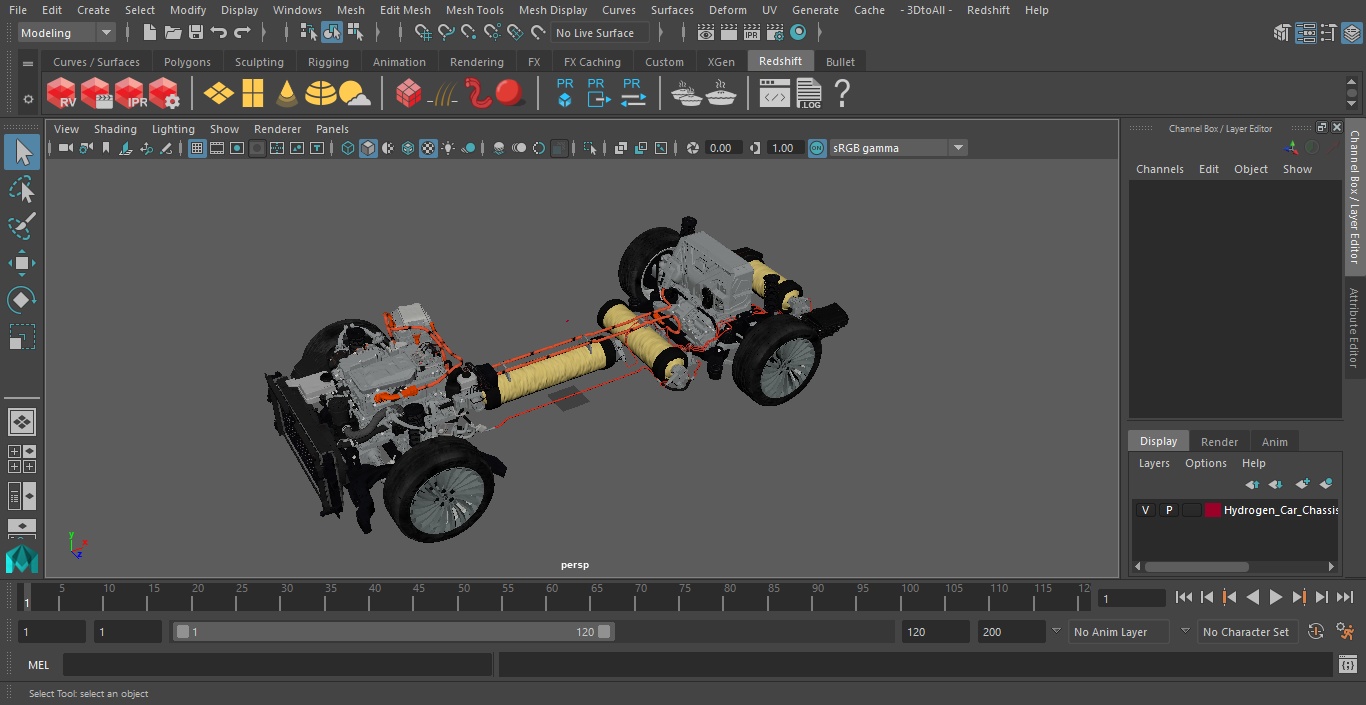 3D model Hydrogen Car Chassis