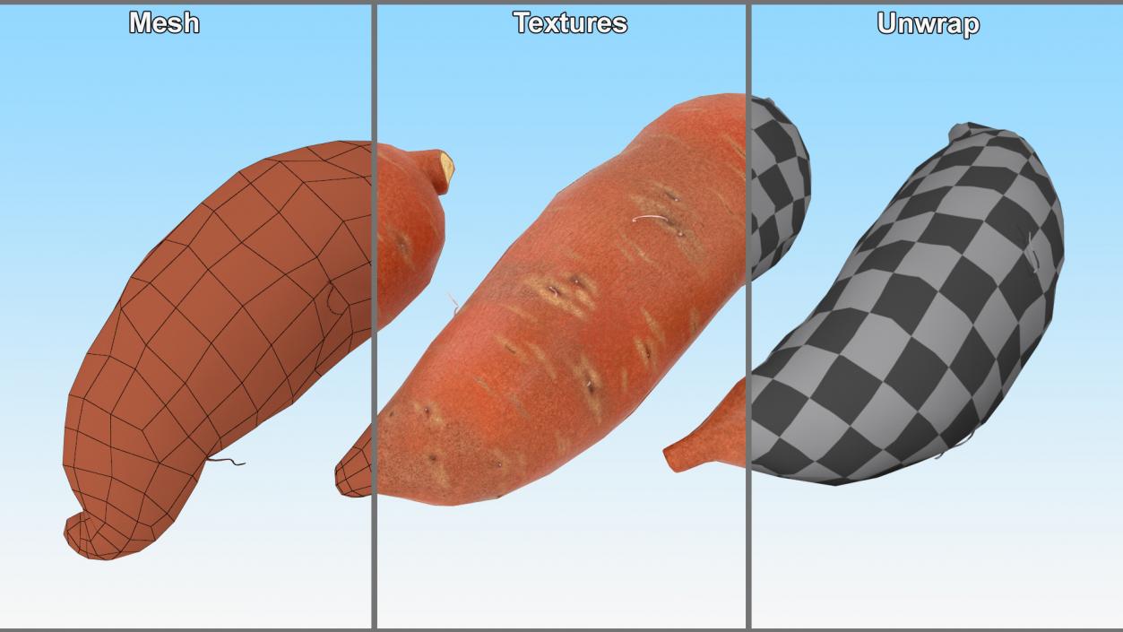 3D Sweet Potato Brown model