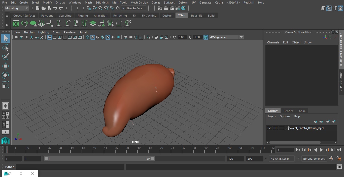 3D Sweet Potato Brown model