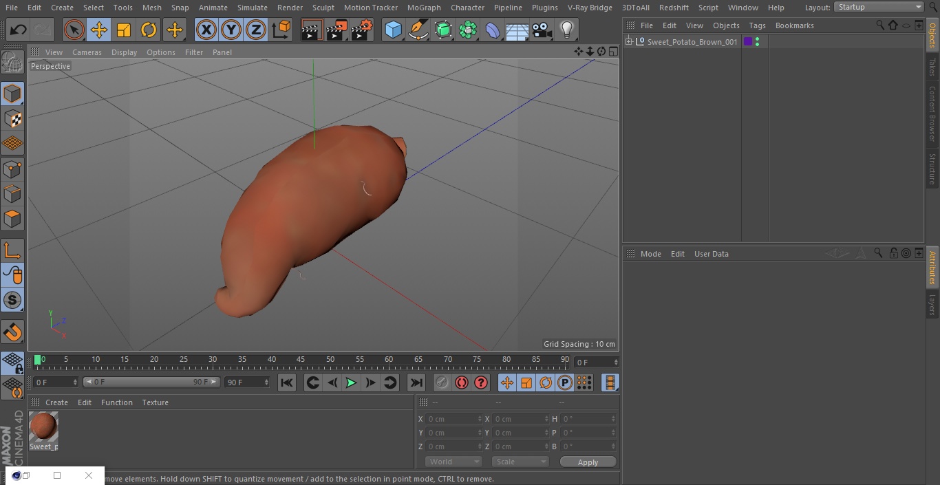 3D Sweet Potato Brown model