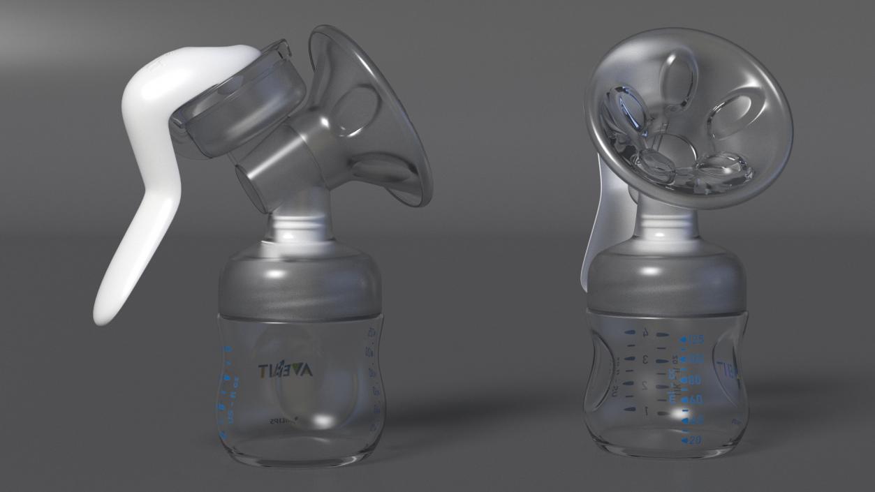 3D Philips Avent Manual Breast Pump and Baby Bottle model