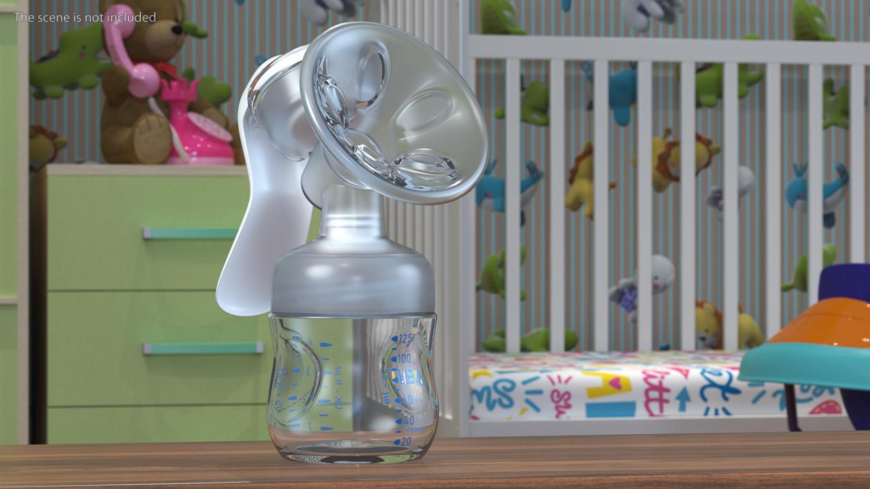 3D Philips Avent Manual Breast Pump and Baby Bottle model