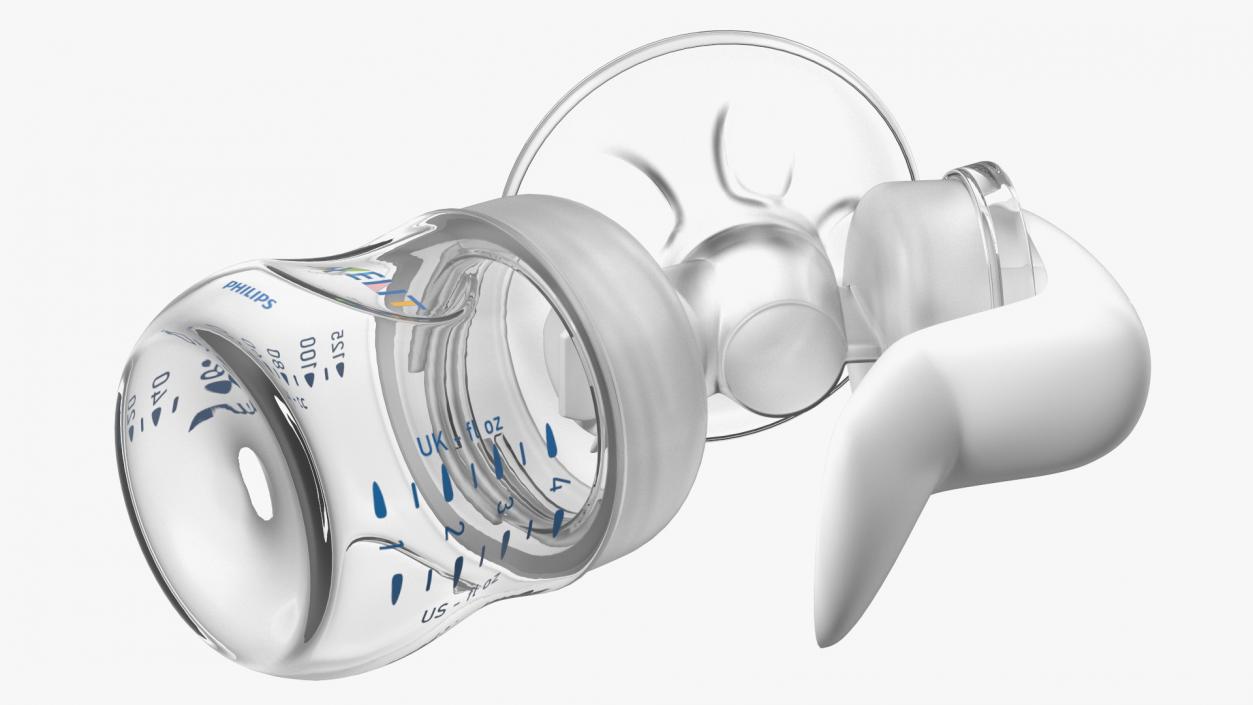 3D Philips Avent Manual Breast Pump and Baby Bottle model