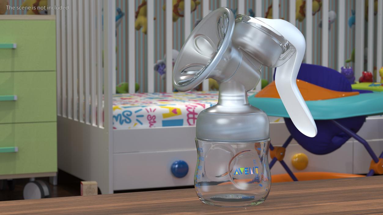 3D Philips Avent Manual Breast Pump and Baby Bottle model