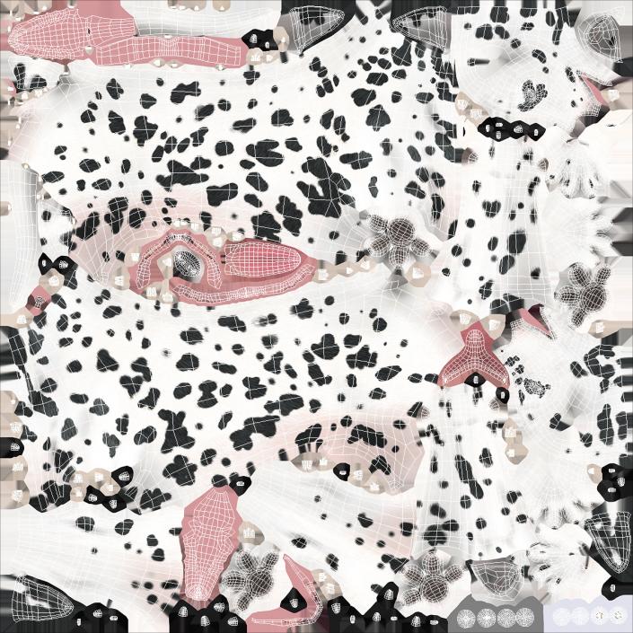 3D model Running Spotted Dalmatian Dog Fur 2