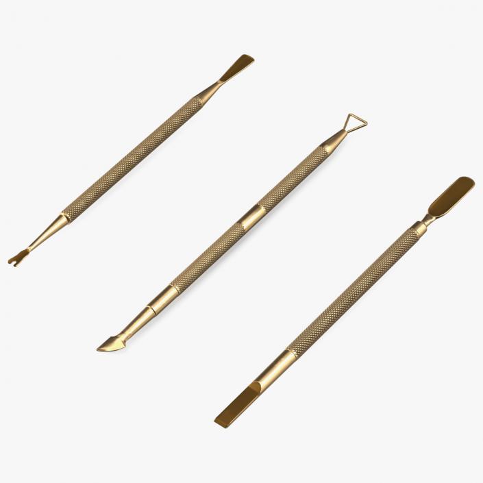 3D Professional Cuticle Pusher Gold Set