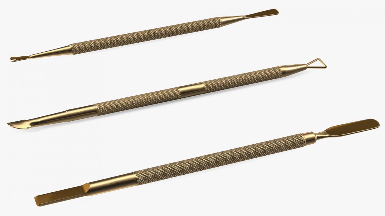 3D Professional Cuticle Pusher Gold Set