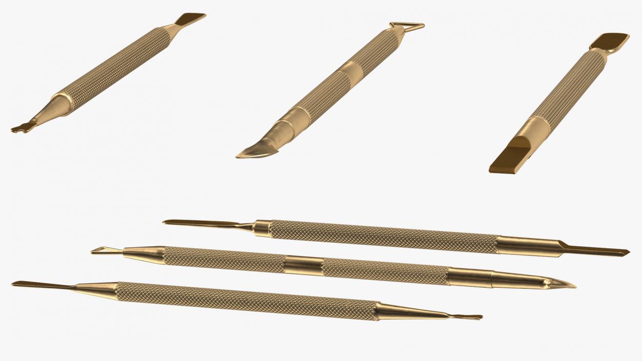 3D Professional Cuticle Pusher Gold Set