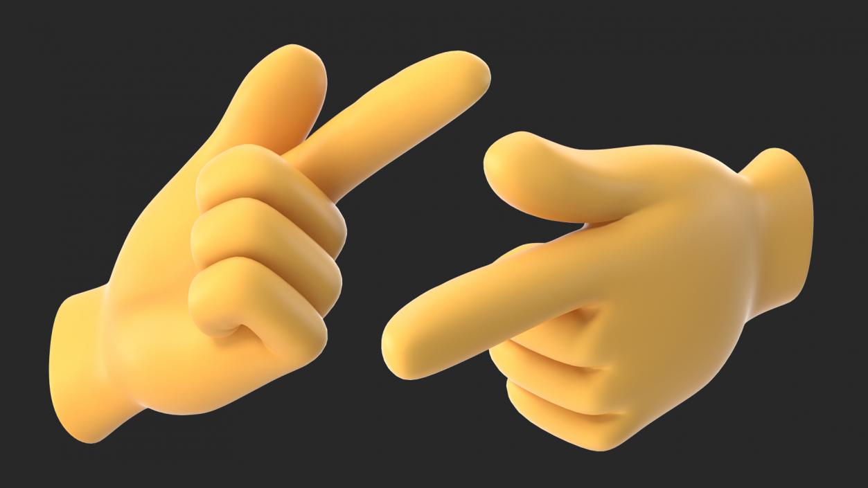 Backhand Index Pointing Left Emoji 3D model