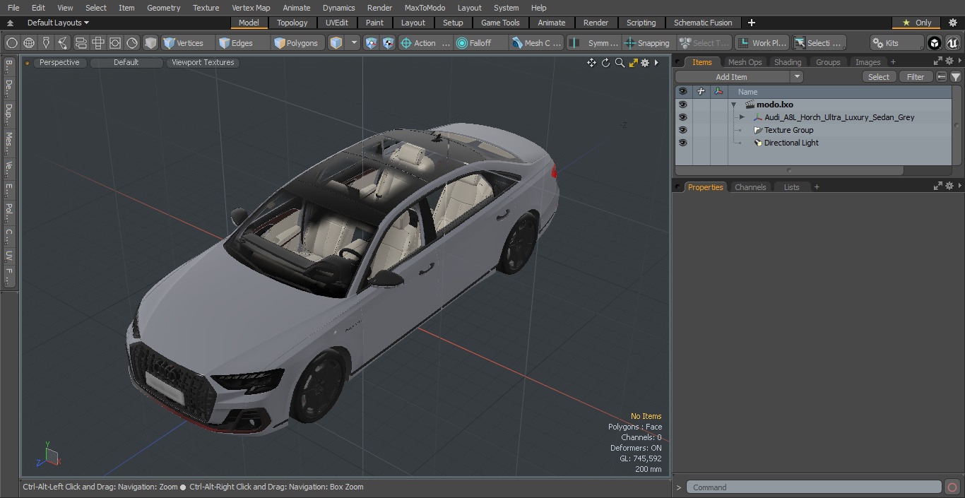 3D Audi A8L Horch Ultra Luxury Sedan Grey model