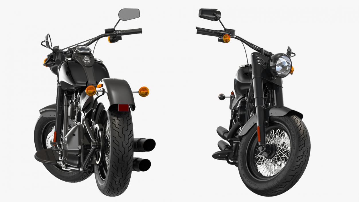 Cruiser Motorcycle Harley Davidson Softail Slim Rigged 3D model