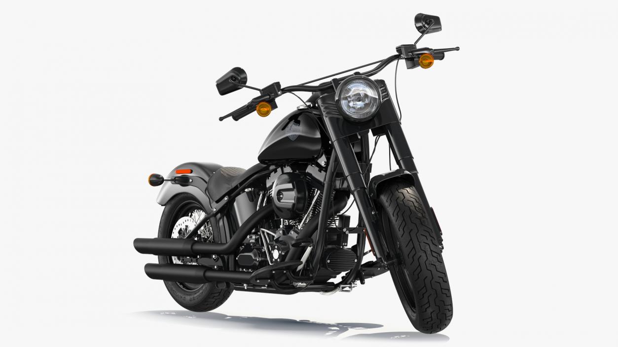 Cruiser Motorcycle Harley Davidson Softail Slim Rigged 3D model