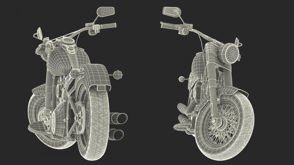 Cruiser Motorcycle Harley Davidson Softail Slim Rigged 3D model