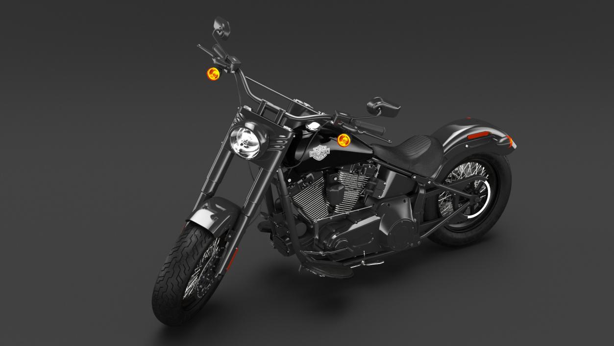 Cruiser Motorcycle Harley Davidson Softail Slim Rigged 3D model