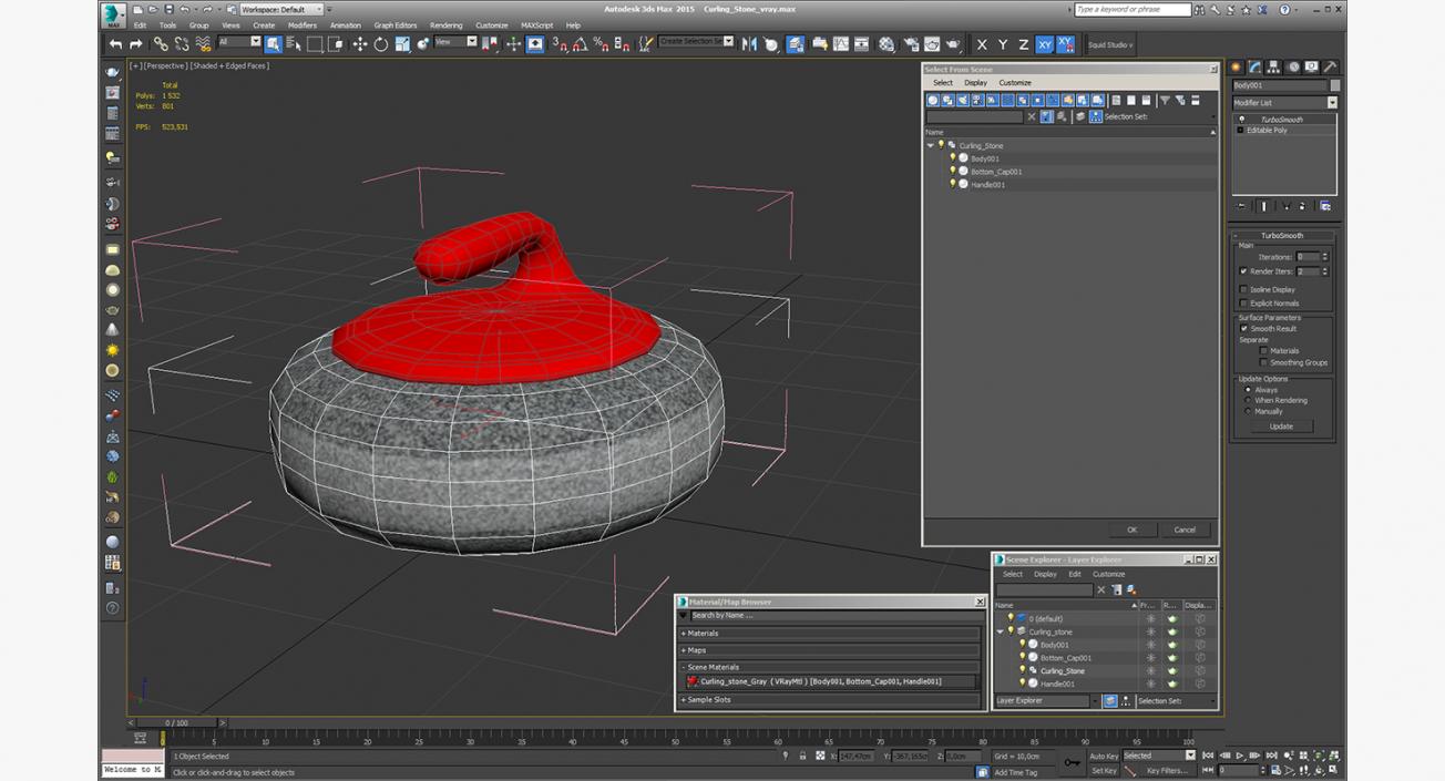 3D Curling Stone model