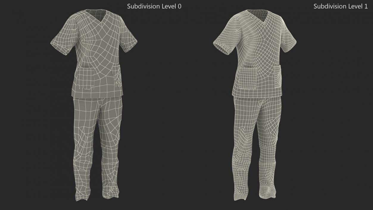 Medical Scrubs Uniform with Stains 3D model