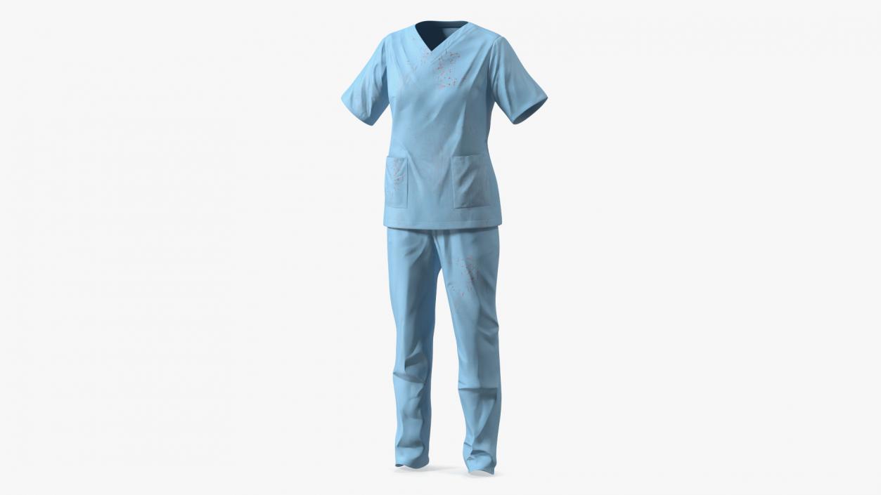 Medical Scrubs Uniform with Stains 3D model