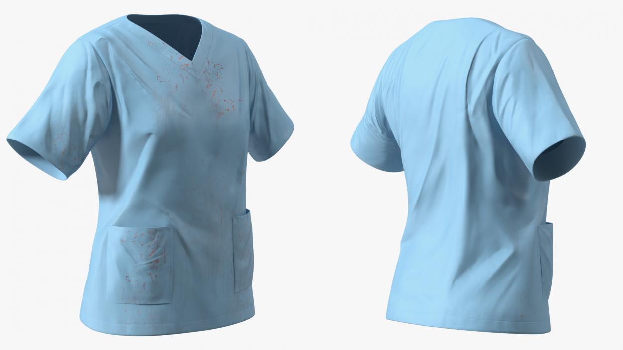 Medical Scrubs Uniform with Stains 3D model