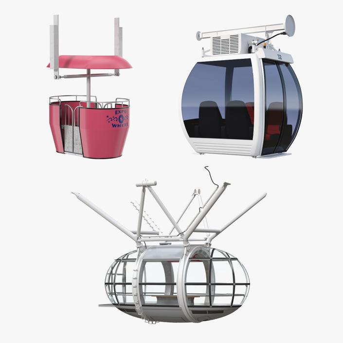 3D Wheel Cabins Collection model