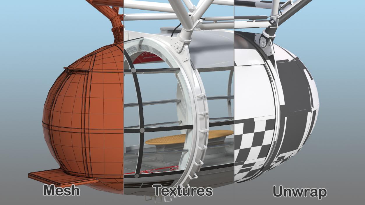 3D Wheel Cabins Collection model