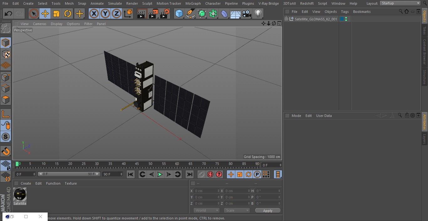 3D model Satellite GLONASS-K2