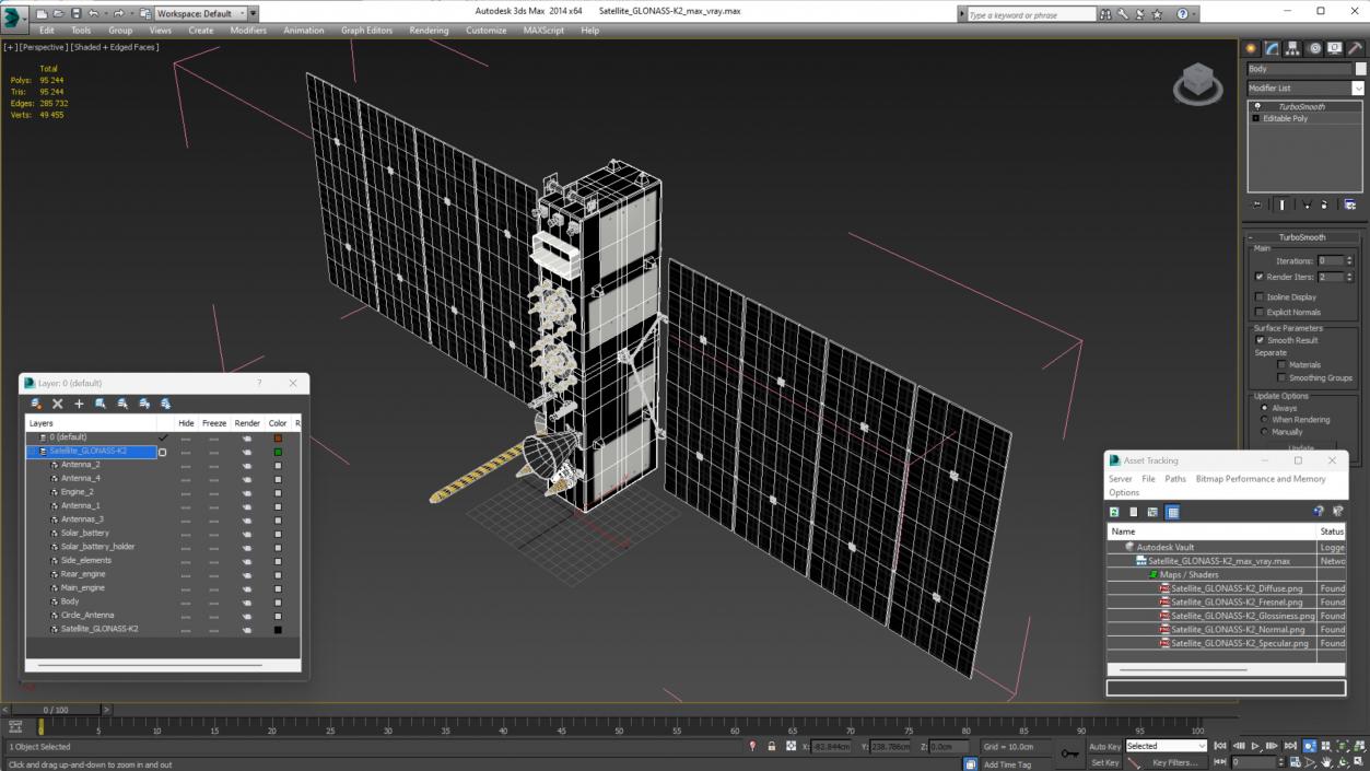 3D model Satellite GLONASS-K2