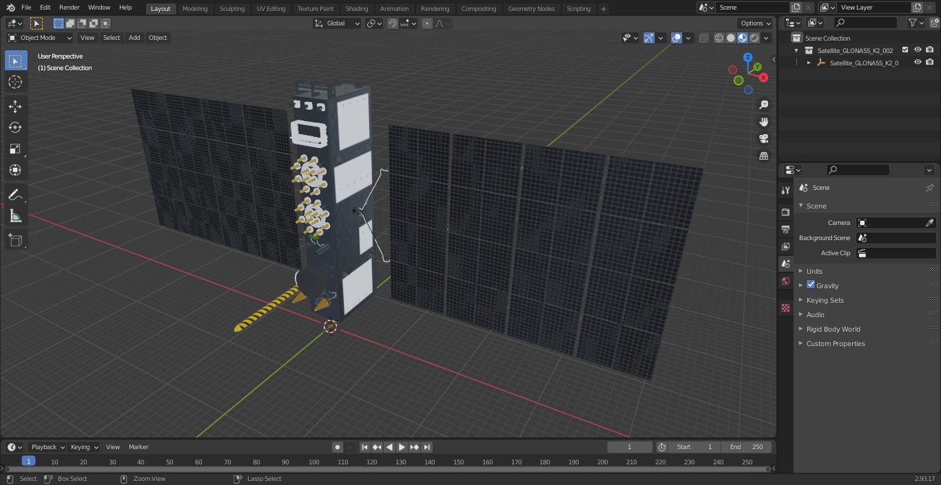 3D model Satellite GLONASS-K2