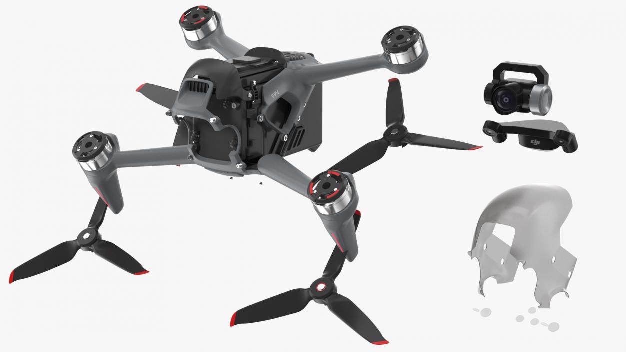 3D DJI FPV Drone model