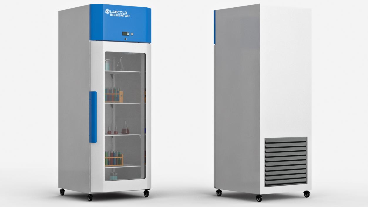 3D model Labcold Cooled Incubator 570L with Test Tubes