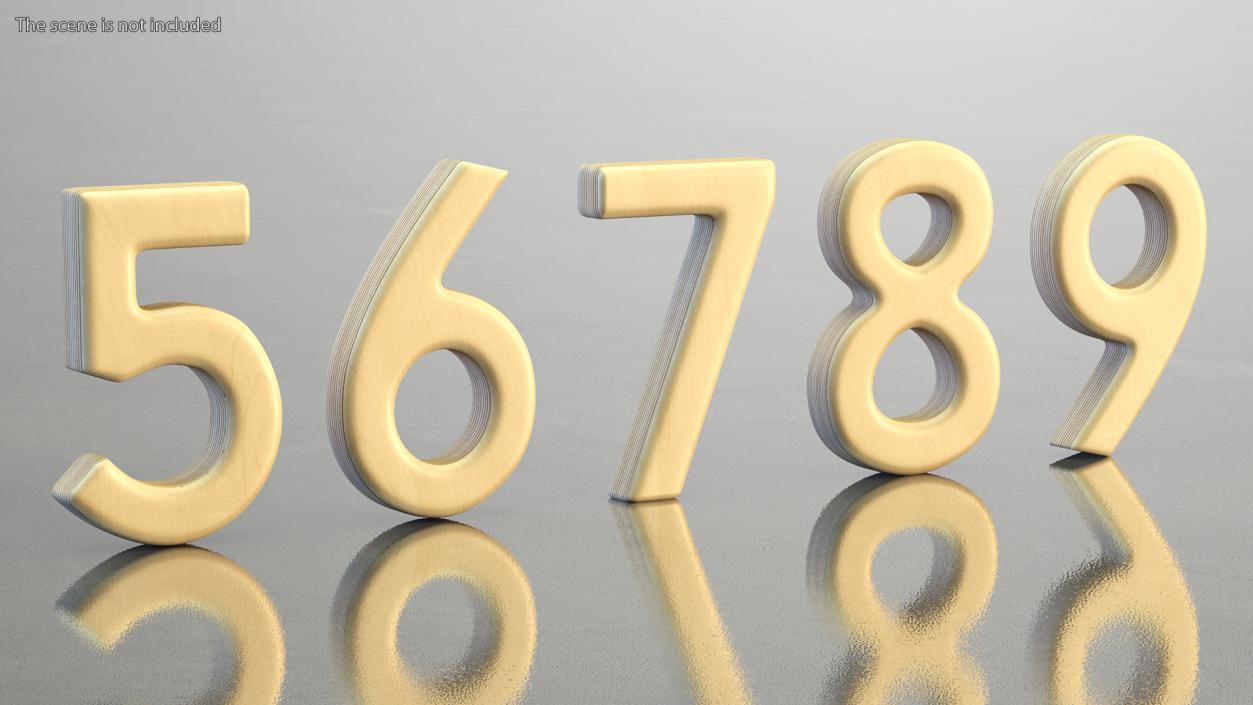 Plywood Numbers Set 3D model