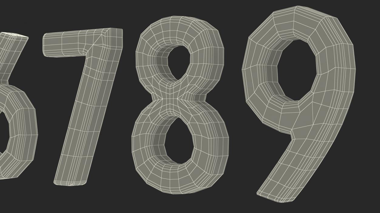 Plywood Numbers Set 3D model