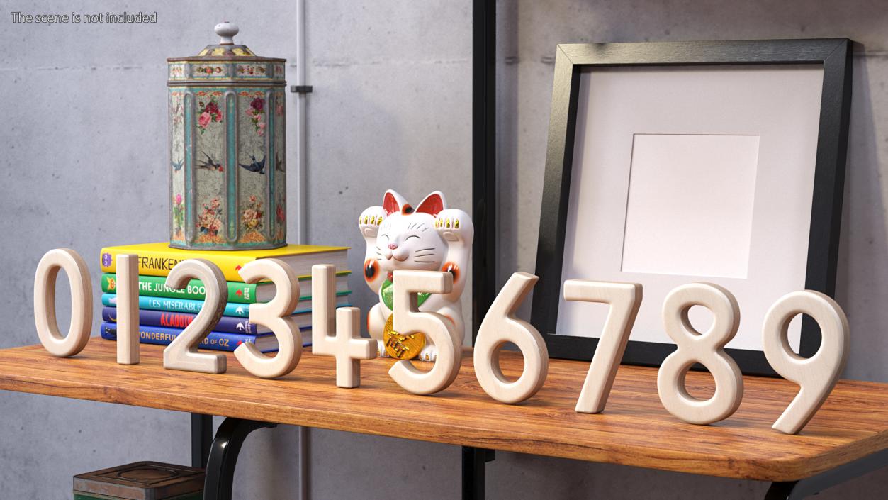 Plywood Numbers Set 3D model