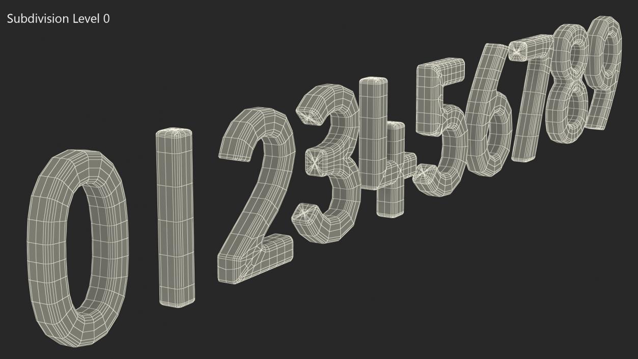 Plywood Numbers Set 3D model