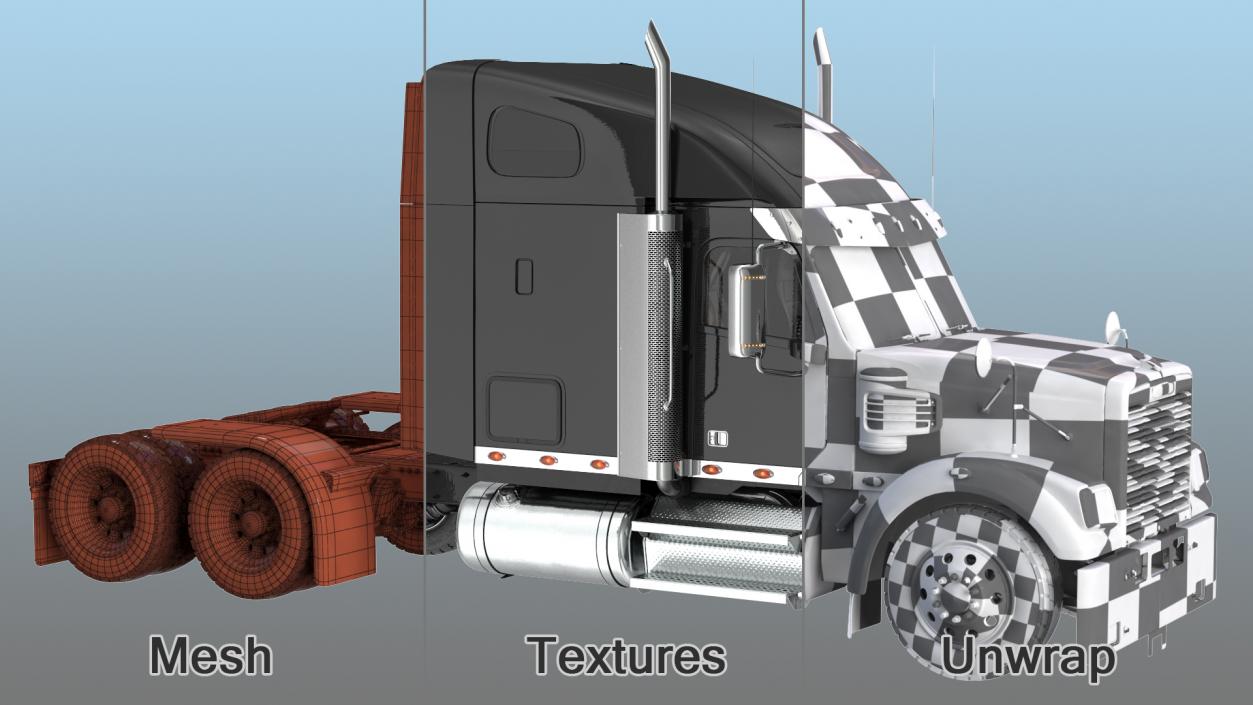 3D model Freightliner 122SD Rigged