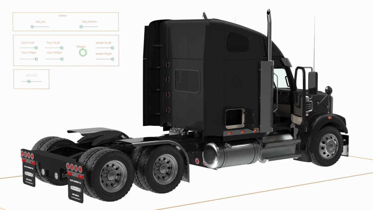 3D model Freightliner 122SD Rigged