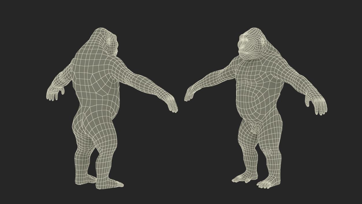 3D model Big Ape Gigantopithecus A-Pose